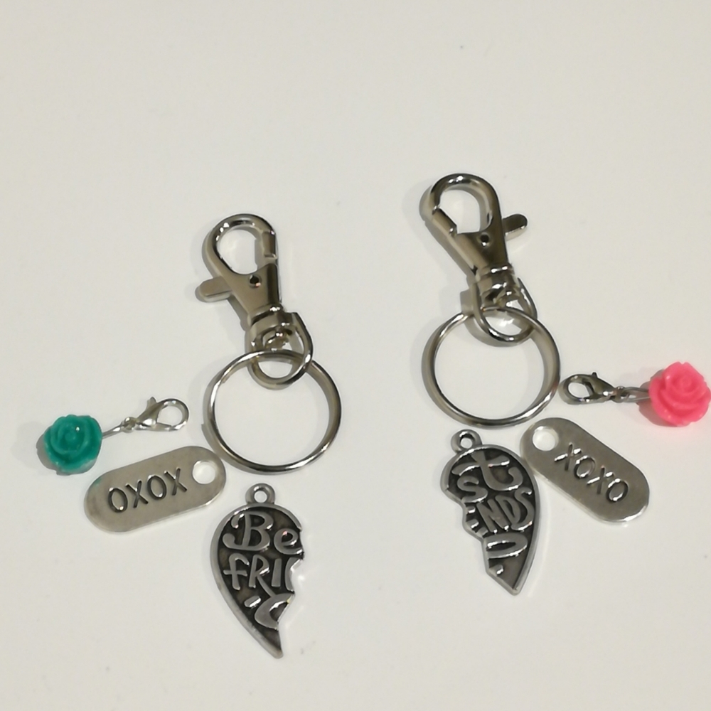 BFF flower keychains